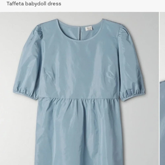 Aritzia Wilfred Taffeta Babydoll Fantasy Dress Light Blue Size Small - Picture 4 of 8